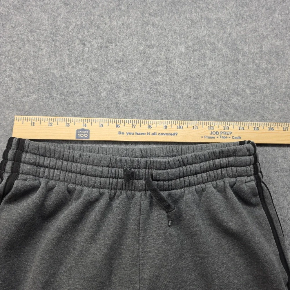 Adidas Mens Essentials Fleece Joggers Grey 3-Stripe Sweatpants Size M